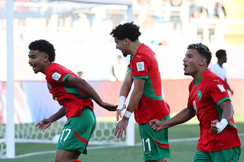 احتفال لاعبو منتخب المغرب